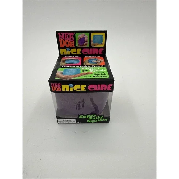 Nee Doh Nice Cube Super Solid Squish Squeeze Ball Purple Squish Purple - Picture 1 of 5